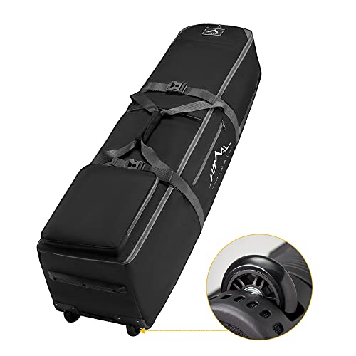 GoHimal Golf Travel Bag with Anti-Impact Support Cover, 900D Heavy Duty Oxford Fabric Golf Travel Case for Airlines with Wheels