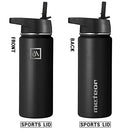 Meteor Insulated Stainless Steel Water Bottle, Vacuum Insulated Drink Bottle with Straw, Sports Water Bottle, Vacuum Flask, 3 Lids with Straw, Perfect for Kids, Sports, and Travel