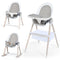 BABY JOY 3 in 1 Wooden Baby Highchair, Rocking Chair/Booster Seat/Toddler Chair Infant Dining Chairs w/Double Removable Tray, 3-Point Seat Belt & Removable Cushion (Gray)