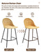 ECLYL Dining Chairs Set of 2, Woven Rattan Chair, Rattan Counter Stools with Backs for Kitchen Counter, Dining Room, Coffee Bar