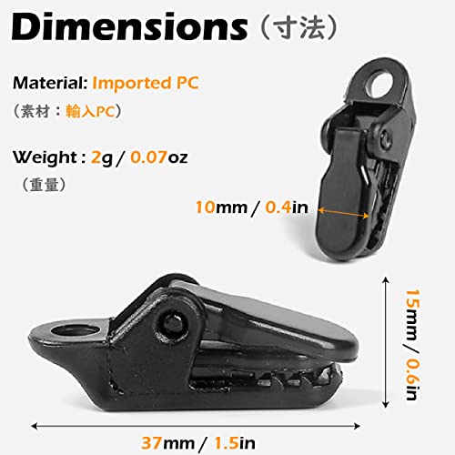 TRIWONDER 12pcs Tarp Clips Crocodile Tent Awning Clamps Set Heavy Duty Lock Grip Instant Clip for Camping Canopy Tarps Caravan (Mini Clips- 12 Pcs)