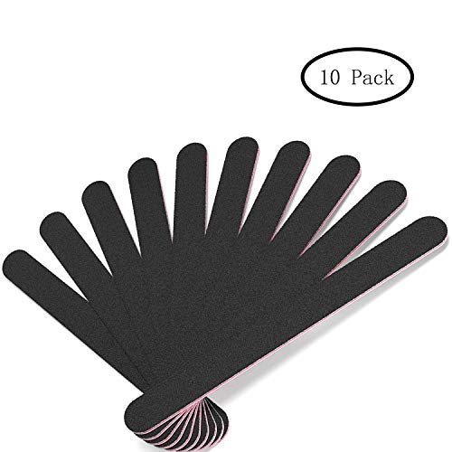 10 PCS Double Side Nail File, 100/180 Grit Emery Board Manicure Pedicure Tool, Professional Nail Care Set for Home Salon Use