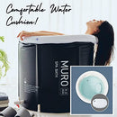 MURO Portable Bathtub for Adults, Foldable Freestanding Spa Bathtub for Soaking in Shower Stall, 3 Layer for Insulation, Black, Includes Bonus Cushion