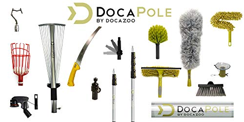 DocaPole Window Squeegee + Scrubber Combo Attachment (w/ 3 Squeegee Blades) for Window Cleaning // Dual-Rotation Multi-Angle Window Washer Accessory for Extension Pole // DocaPole Attachment