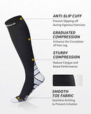 Cambivo 2 Pairs Compression Socks for Men and Women(20-30 mmHg), Compression Stocking for Swelling, Nurse, Flight (S/M, Black/Grey)