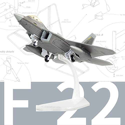 Loose Fun Park 1:100 Military Model Aeroplane F-22 Raptor Die-Cast Alloy Combat Aircraft Model