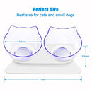 UPSKY Cat Bowls Elevated Cat Food Water Bowls Set, 15° Tilted Raised Cat Bowls, Anti Vomiting Cat Dish Pet Feeder Bowls with Stand for Indoor Cats and Small Dogs