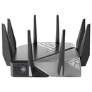 ASUS ROG Rapture GT-AXE11000 Tri-Band WiFi 6E Gaming Router, New 6GHz Band, WAN Aggregation, 2.5G Port, Lifetime Free Internet Security, Mesh WiFi Support, 4 LAN Ports, VPN, Advanced Cooling System