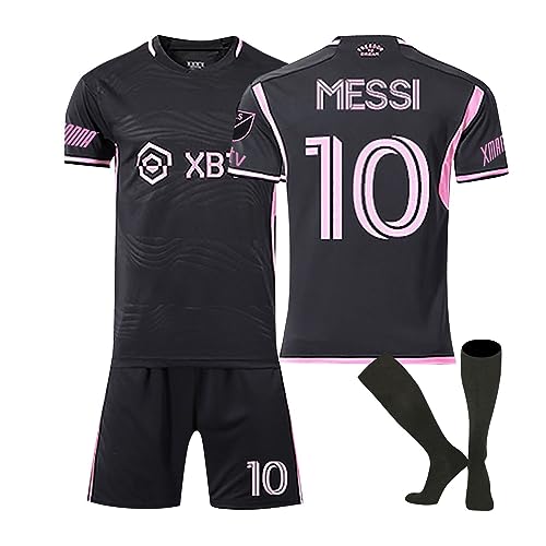 2324 Inter-Miami Home NO.10 Messi Soccer Jersey | Kids/Adults New Season Football Training Jersey Kit Fans Jersey Sets | Best Kids' Birthday Gifts(11 Tops+Shorts+Socks(no Cap),28)