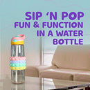 Sip 'N Pop Interactive Kids and Adults Fidget Pop Water Bottle (Pink Sorbet)