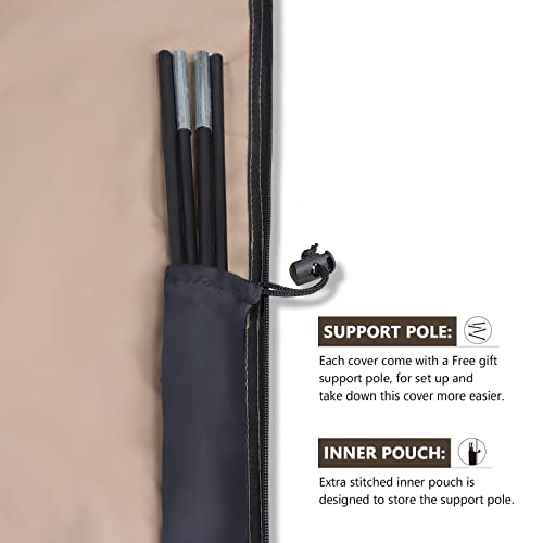 ULTCOVER Patio Umbrella Parasol Cover - 600D Waterproof Outdoor Market Umbrella Cover - Fits Market Umbrella 7-10 Feet