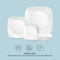 Corelle Cherish 16pc, Service for 4, Dinnerware Set, 8 Plates 8 Bowls, Chip & Break Resistant, Dinner Plates and Dinner Bowls, Corelleware Plates, White