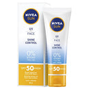 NIVEA SUN UV Face Shine Control Face Sunscreen SPF50 (50ml), Moisturising Face Sunscreen for Daily Use with SPF50, Immediate UVA/UVB Protection, Non-Greasy Sunscreen for Face