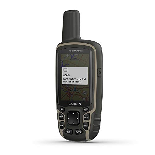 Garmin GPSMAP 64sx, Handheld GPS with Altimeter and Compass, Preloaded with TopoActive Maps, Black/Tan