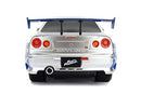 Jada Toys Fast & Furious Brian's Nissan Skyline GT-R (Bnr34)- Ready to Run R/C Radio Control Toy Vehicle, 1: 16 Scale, Silver and Blue, (99370)