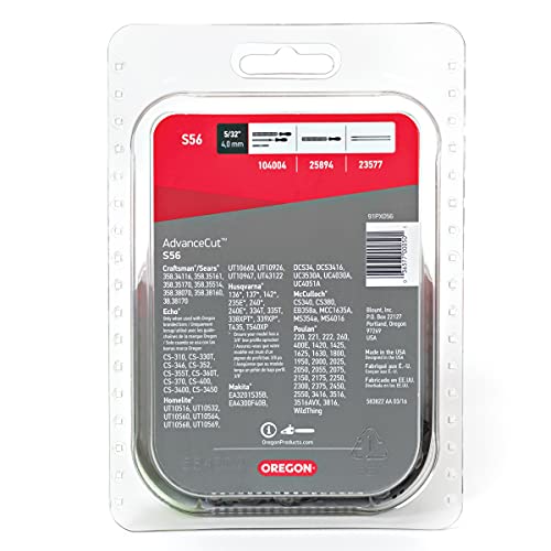 Oregon S56 AdvanceCut 16-Inch Chainsaw Chain Fits Craftsman, Echo, Homelite, Poulan, Remington