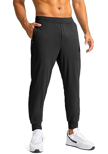 G Gradual Men's Golf Joggers Pants with Zipper Pockets Stretch Sweatpants Slim Fit Track Pants Joggers for Men Work Running, Black, X-Large