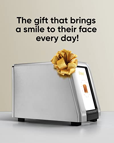 Revolution InstaGLO R180S – NEW! 2-Slice, Stainless Steel/Chrome Touchscreen Toaster with high-speed smart settings for perfect toasting – Compatible with Revolution Panini Press accessory for crispy, melty sandwiches and quesadillas in your toaster!