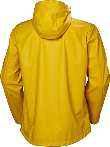 Helly Hansen Men's Standard Moss Hooded Waterproof Windproof Raincoat Jacket, 344 Essential Yellow, Medium