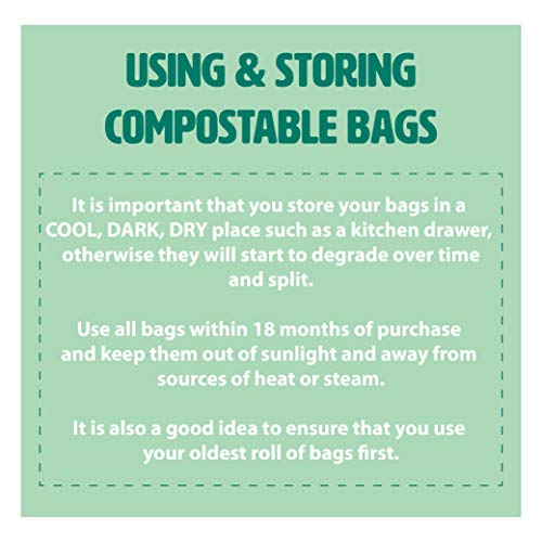 All-Green 6 Litre x 50 Compostable Bags - Kitchen Caddy Liners - Food Waste Bin Liners - EN 13432-6L Bags with Composting Guide