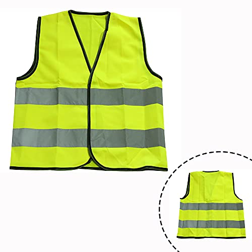 SagaSave 2 Pcs Children's Safety Vest, High Visibility Yellow Reflective Jacket for Kids, Teenagers (40 * 50CM)