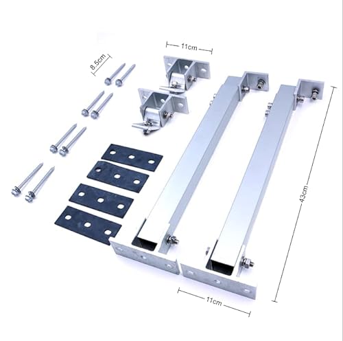 NUZAMAS Adjustable Angle Solar Panel Mounting Brackets Frame Shed Caravan Boat Roof or Ground Mount, Adjust Height from 390mm to 670mm