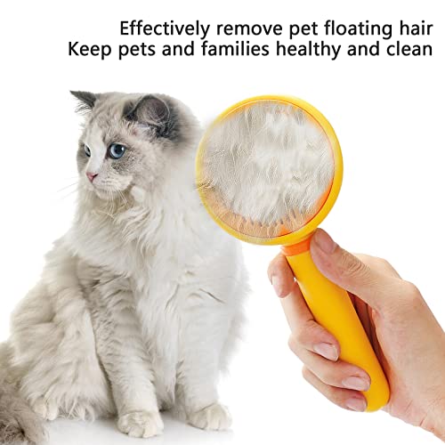 Cat Brush for Shedding Slicker Brush for Indoor Cats,Cat Grooming Brush for Long or Short Haired Dogs,Dog Shedding Brush Cat Comb for Removing Tangled and Loose Hair,Pet Massage Self Cleaning Cat Brushes