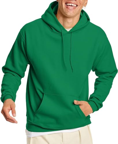 Hanes Men's Pullover EcoSmart Fleece Hooded Sweatshirt, Safety Orange, 5X Large