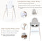 BABY JOY 4-in-1 Baby High Chair, Wooden Highchair Booster Seat w/Adjustable Seat & Double Removable Tray, Infant Dining Chairs Rocking Chair w/Storage Bag, Footrest & 3-Point Safety Belt, Gray