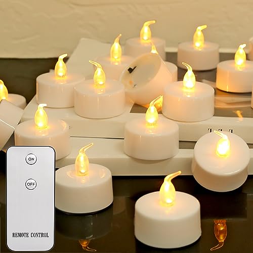 Neween Tea Lights, 6 Pack Realistic and Bright Battery Operated Flickering Flameless Tea Light LED Candles, Electric Fake Candle in Warm Yellow for Halloween Christmas Decoration