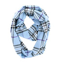 Unisex Women's Stylish Plaids & Check Cashmere Winter Infinity Cowl Scarf, Blue, Regulars