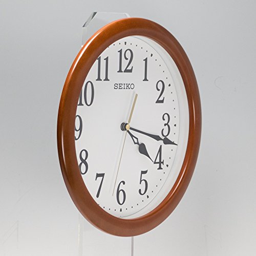 Seiko Clock Analog Wood Frame Brown Wood Base KX620B