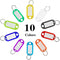 100 Pcs Plastic Key Tags with Label Window, 10 Random Colors Split Ring ID Label Tags for Key Chain Tags, Luggage Tags, Pet Name Tags