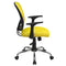 Flash Furniture Mid-Back Yellow Mesh Swivel Task Office Chair with Chrome Base and Arms