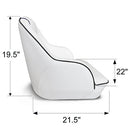 (White/Black piping) - Leader Accessories Pontoon Captains Bucket Boat Seat