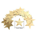 Patelai 130 Feet Golden Glitter Star Paper Garland Hanging Decoration for Wedding Birthday Christmas Festival Party (Set of A, Gold)