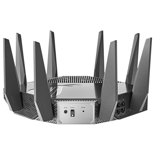 ASUS ROG Rapture GT-AXE11000 Tri-Band WiFi 6E Gaming Router, New 6GHz Band, WAN Aggregation, 2.5G Port, Lifetime Free Internet Security, Mesh WiFi Support, 4 LAN Ports, VPN, Advanced Cooling System