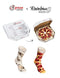 PIZZA SOCKS BOX Pepperoni 4 pairs Cotton Socks Made In Europe size XL Man Funny Gift!