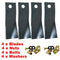 Acbbmns Compatible 2 Sets Lawn Mower Blades & Bolts for 19" Honda HRU194/195/196/197 HRU19R HRU19D