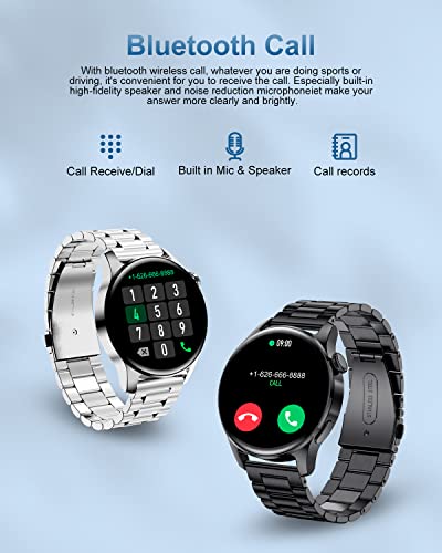 LIGE Smart Watch with Bluetooth Calls Voice Chat,Activity Tracker with 24/7 Heart Rate Sleep Monting,1.32"Full Touch Fitness Tracker IP67 Waterproof Step Counter Smartwatch for Android iOS Black
