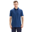 M MAELREG Golf Shirts for Men Dry Fit Short Sleeve Print Performance Moisture Wicking Polo Shirt, Navy Leaf, Medium