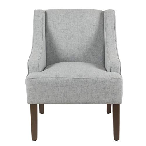 HomePop Velvet Swoop Arm Living-Room-Chairs, Light Grey