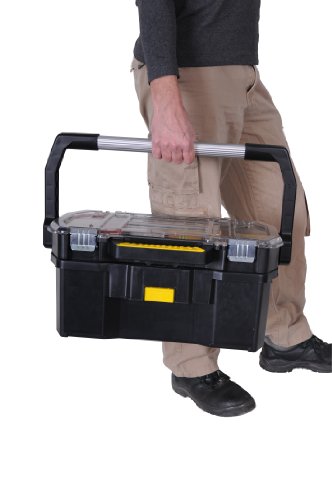 STANLEY Toolbox Tote Plus Storage Organiser, Heavy Duty Metal Latch, Removable Dividers, 19 Inch, STST1-70317