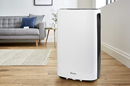 Swan 20L/Day Dehumidifier with 24 Hour Timer, Large LED Display & Soft Touch Panel, 4 Litre Water Tank, Auto Defrost, SH16810N, White, SH16810N