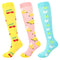 Junely 3 Pairs Compression Socks for Women 20-30 mmhg Knee High Socks for Support Circulation Nurse Pregnancy Sports Travel, A9-fruit, One size