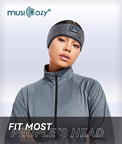 MUSICOZY Sleep Headphones Bluetooth Sports Headband, Wireless Music Headband Headphones, IPX6 Waterproof Headphones with Mic for Sleeping Workout Running Insomnia Side Sleepers Travel Yoga