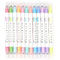 Pack of 12 Highlighters Double Headed Pen Chisel Tip Nib Assorted Colors Markers Felt tips Double-end Highlighter Felt Tip Pen Pastel Highlighters