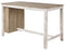 Signature Design by Ashley Skempton Farmhouse 36" Counter Height Dining Table with Storage & Wine Rack, Whitewash