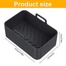 Air Fryer Silicone Pot Silicone Air Fryer Basket Heat Resistant Square Replacement Basket Grill Pan Multifunctional Easy Cleaning Air Fryer Oven Accessories BPA Free for Kitchen (2 PCS, black)