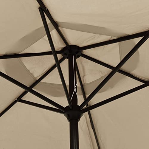 vidaXL Parasol Aluminium Tilt Canopy Garden Backyard Sun Shade Outdoor Market Umbrella Taupe 200x211cm